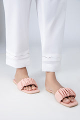 Scalloped Pants - White