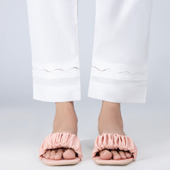 Scalloped Pants - White